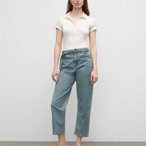 CLUB MONACO | the easy crop Classic Blue Jeans cropped with belt size 29